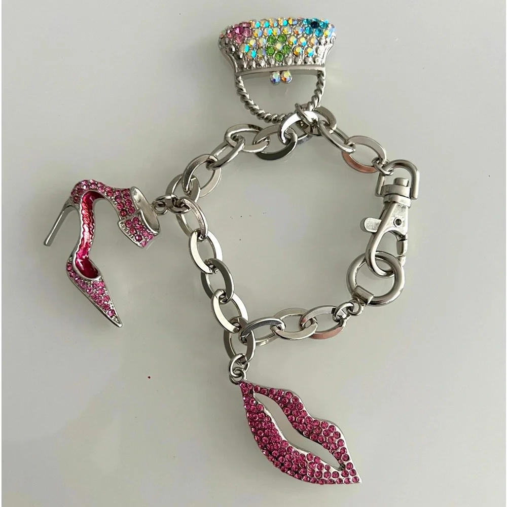 Rhinestone Large Charm Bracelet